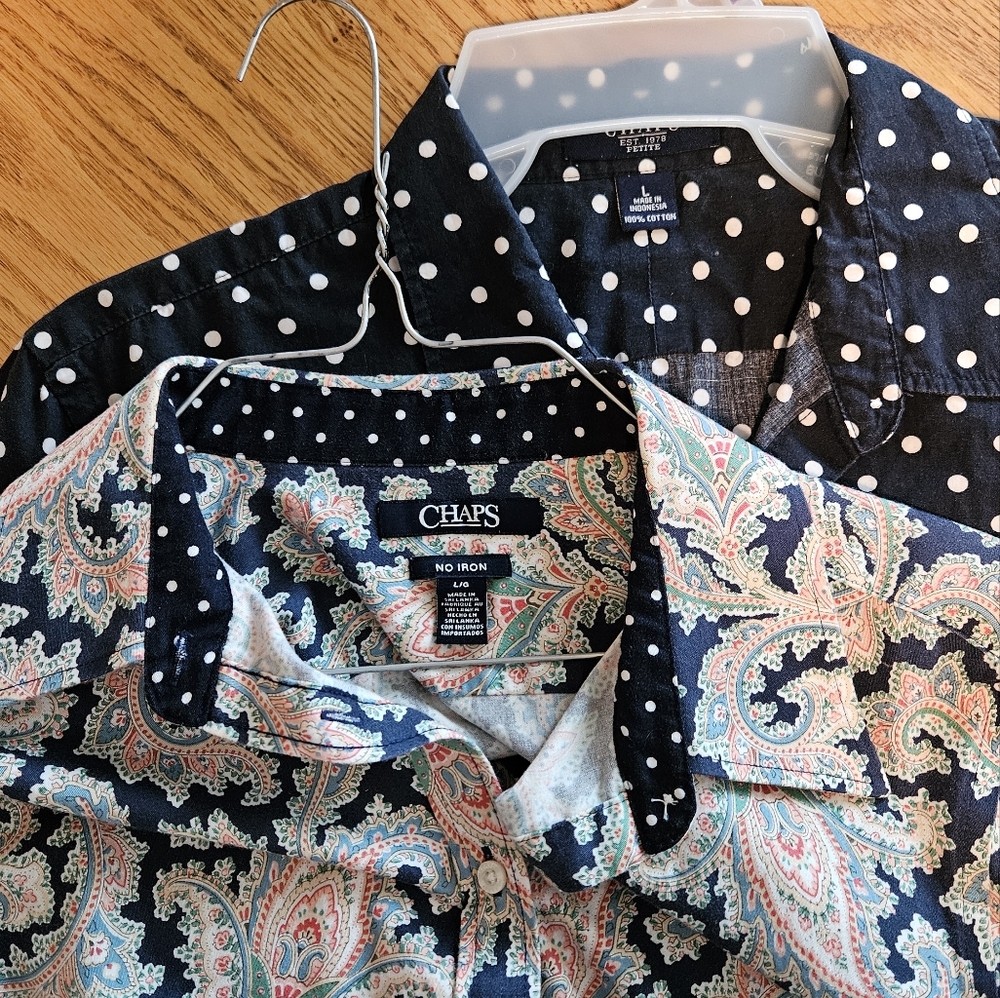 Set of Women's Chaps Button Down LARGE Tops